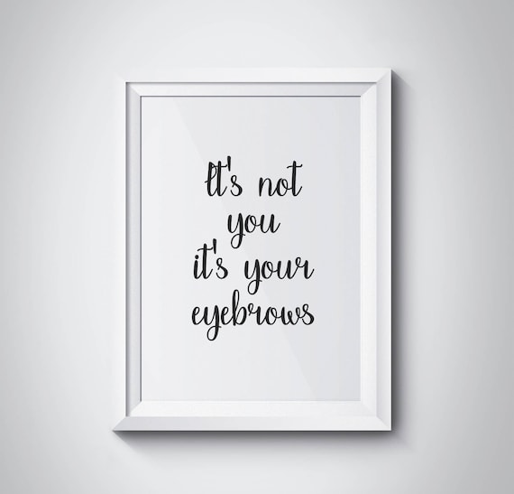 Its Not You Its Your Eyebrows Funny Beauty Salon Quote Wall Art