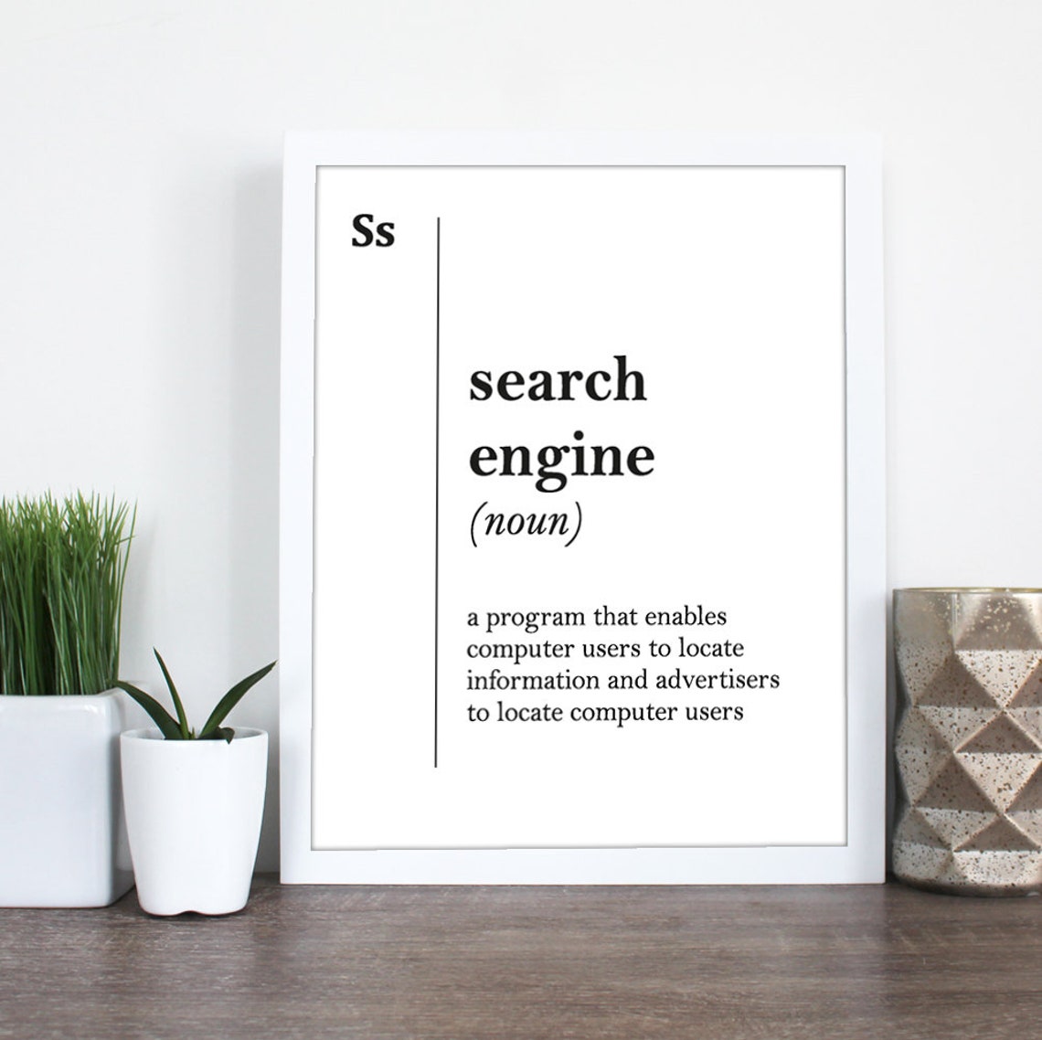 Search Engine Funny Dictionary Definition Minimalist Tech Poster - Image 2