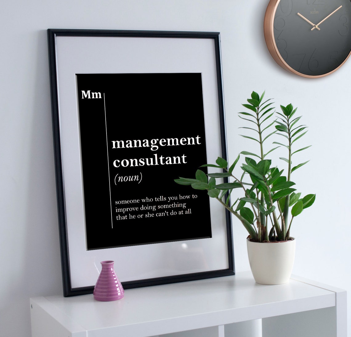 Management Consultant Funny Dictionary Definition Bold Black Poster - Image 2