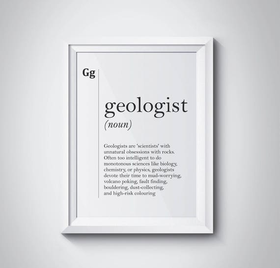Geologist Definition Print Gift For Geologist Geology Student Coworker Gift Dictionary Wall Art Scandinavian Home Decor Minimalism Typo