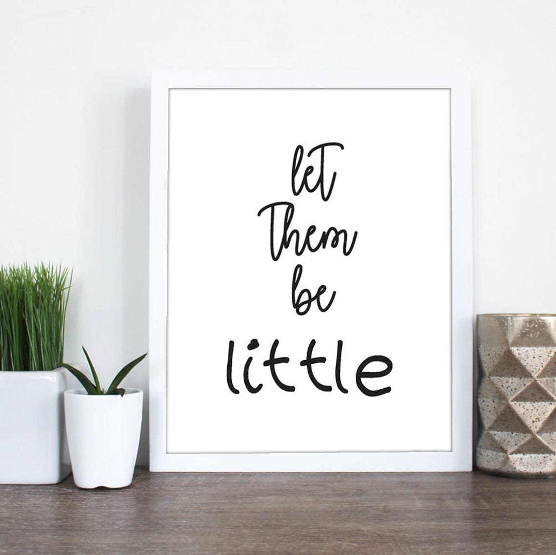Let Them Be Little Nursery Script Quote Kids Room Decor Poster - Image 2