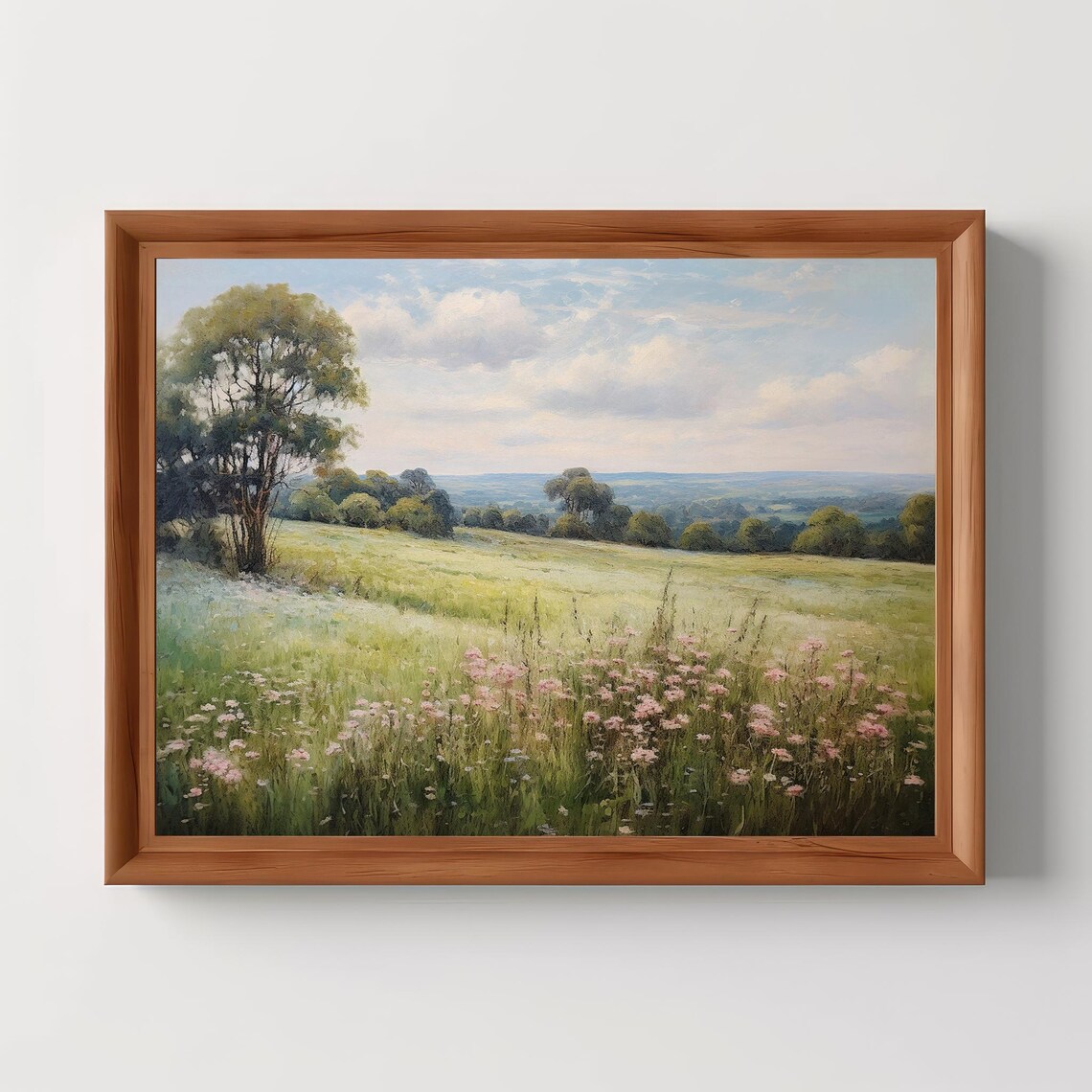 Wildflowers Countryside Painting, Vintage Botanical Print