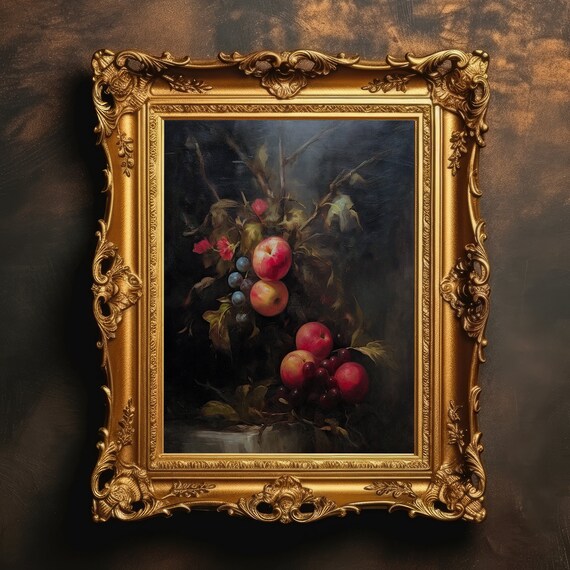 Fruits Still Life Vintage Country Kitchen Art Print