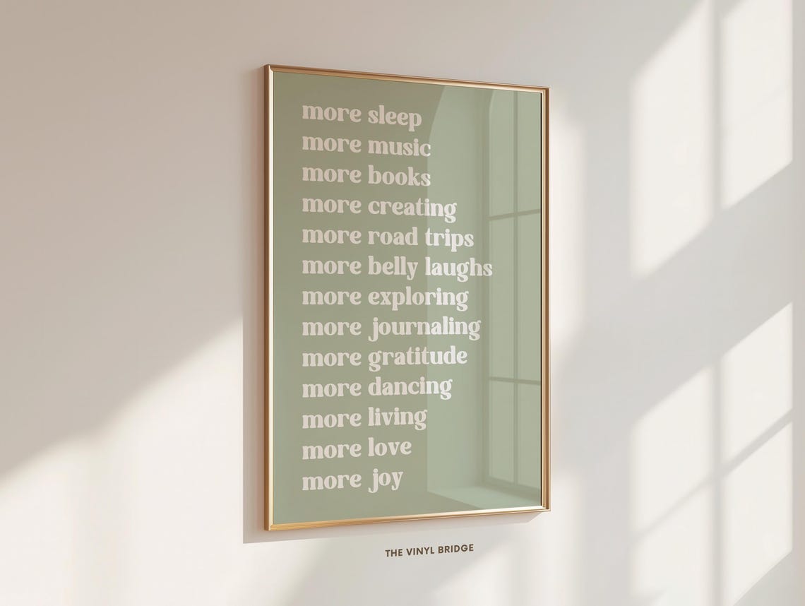 More of Everything Daily Affirmation List Sage Green Wall Poster - Image 4