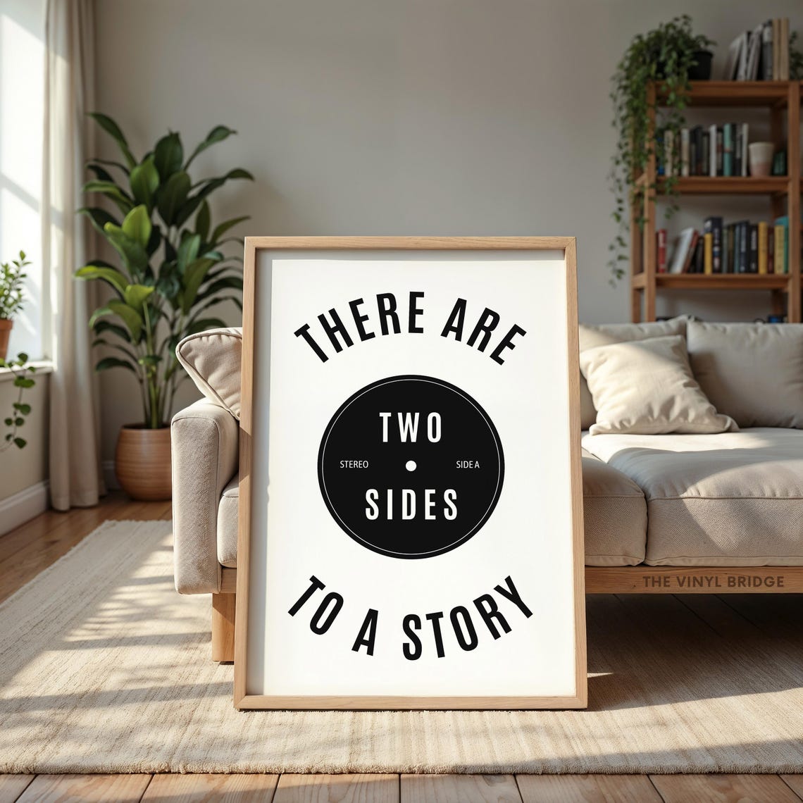 There Are Two Sides To A Story White Vinyl Record Art Poster - Image 2