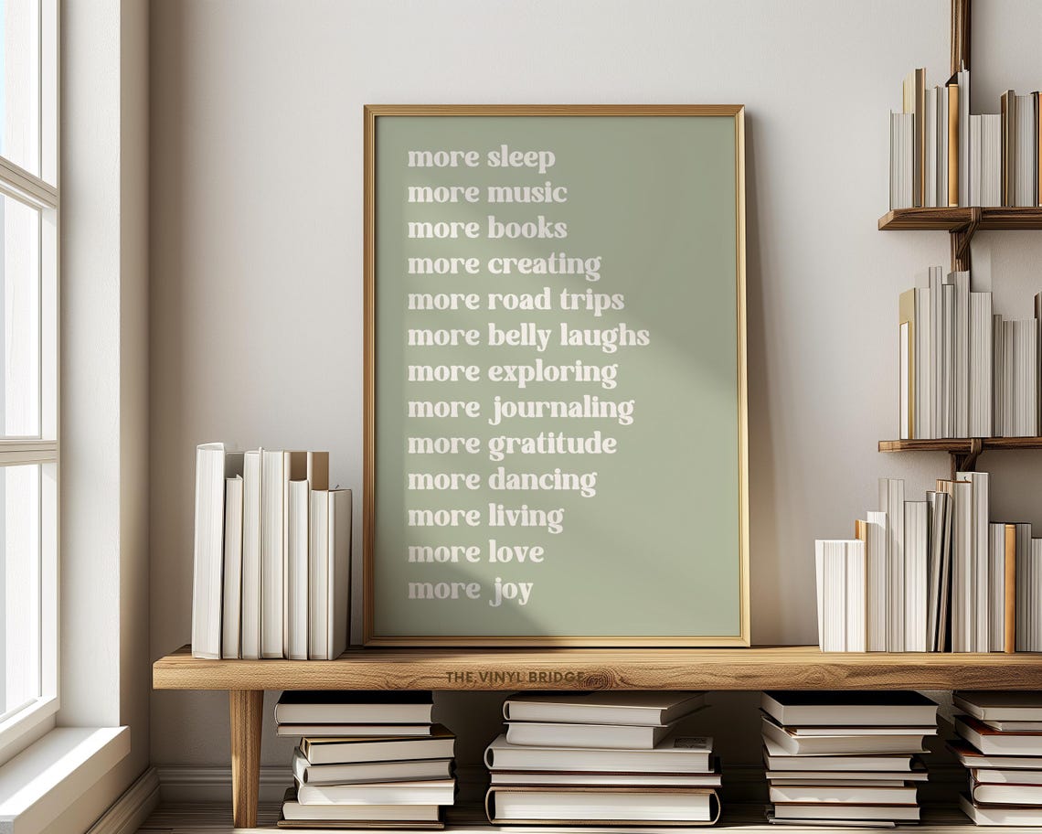 More of Everything Daily Affirmation List Sage Green Wall Poster - Image 3