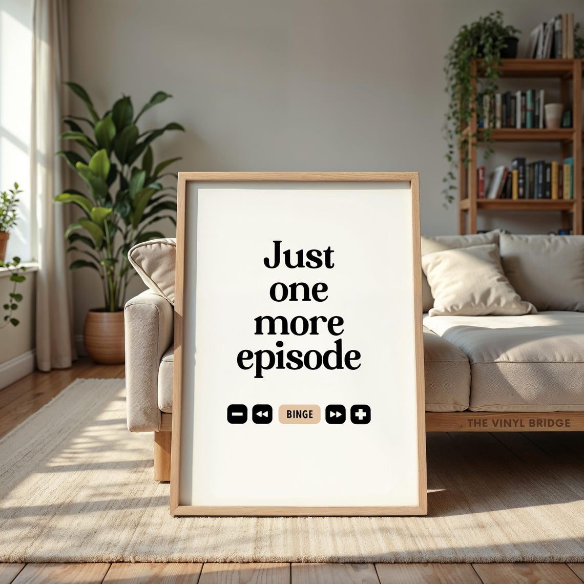 Funny Just One More Episode Black Bold TV Binge Watching Poster - Image 2
