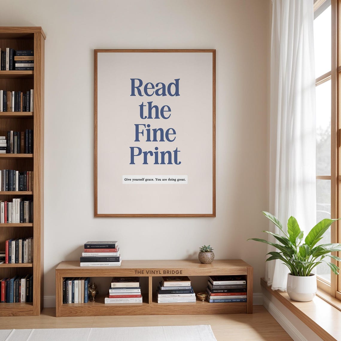 Daily Reminder Self Care Navy Minimalist Typography Quote Wall Art - Image 4