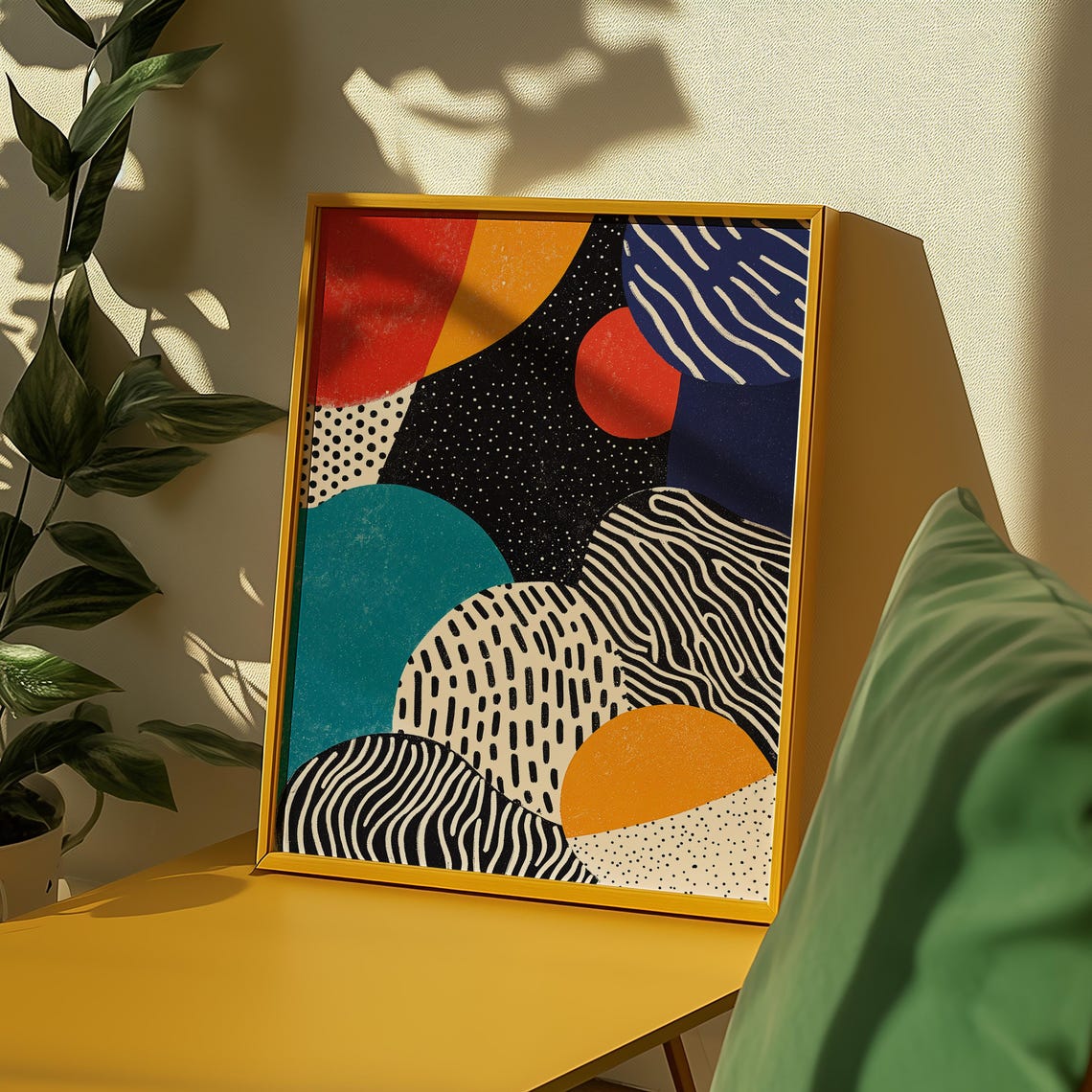 Bold Retro Geometric Shapes Memphis Colorful Abstract Pattern Poster - Image 5
