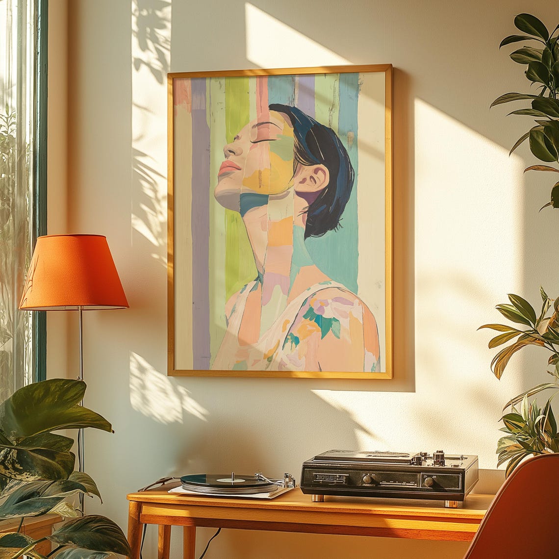 Vibrant Portrait Art Print Colorful Expressionist Poster Abstract Feminine Wall - Image 5