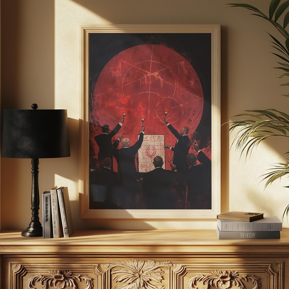 Red Moon Secret Society Toast Dark Surreal Mystery Wall Poster