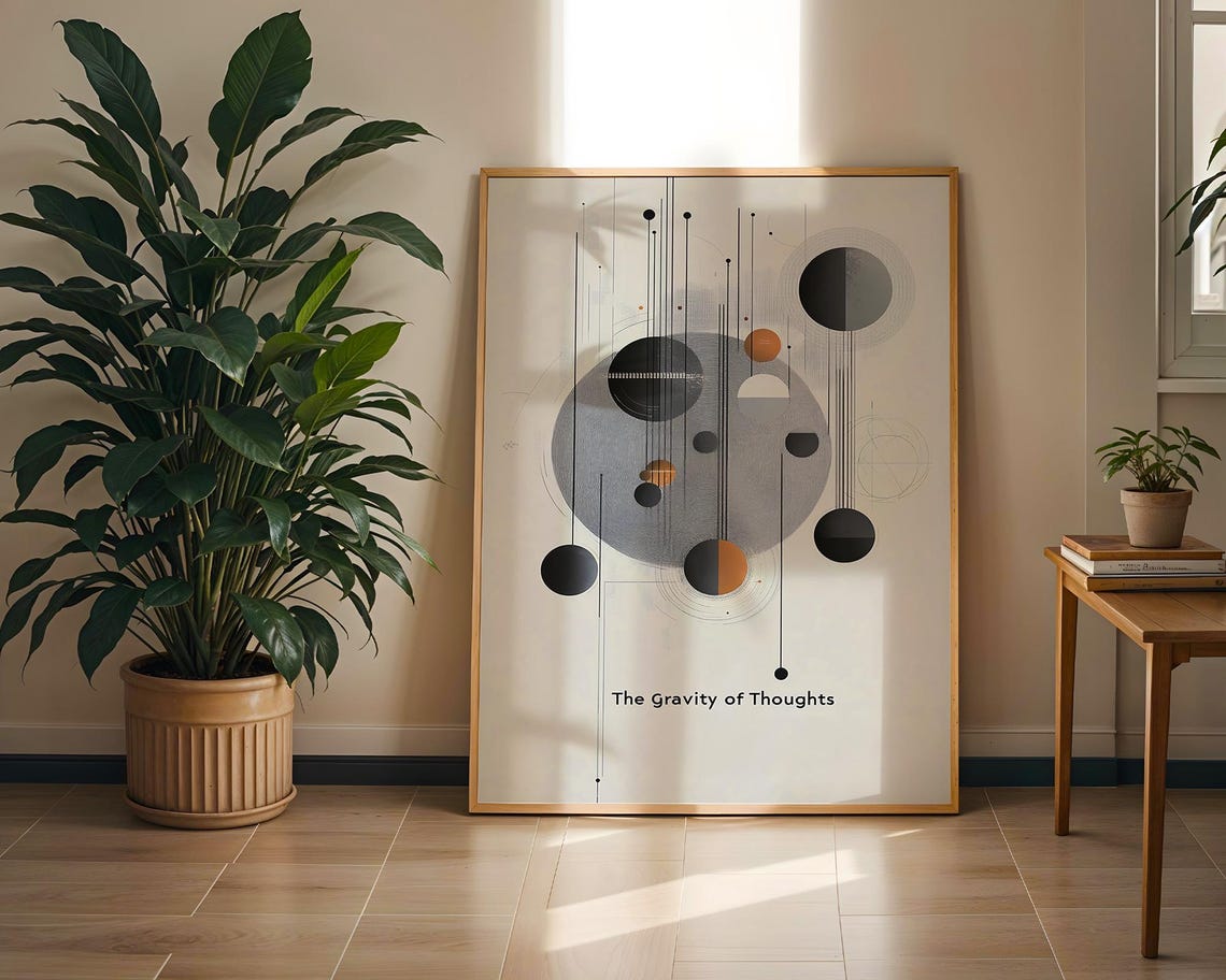 The Gravity of Thoughts Cosmic Abstract Geometric Space Art Poster - Image 5