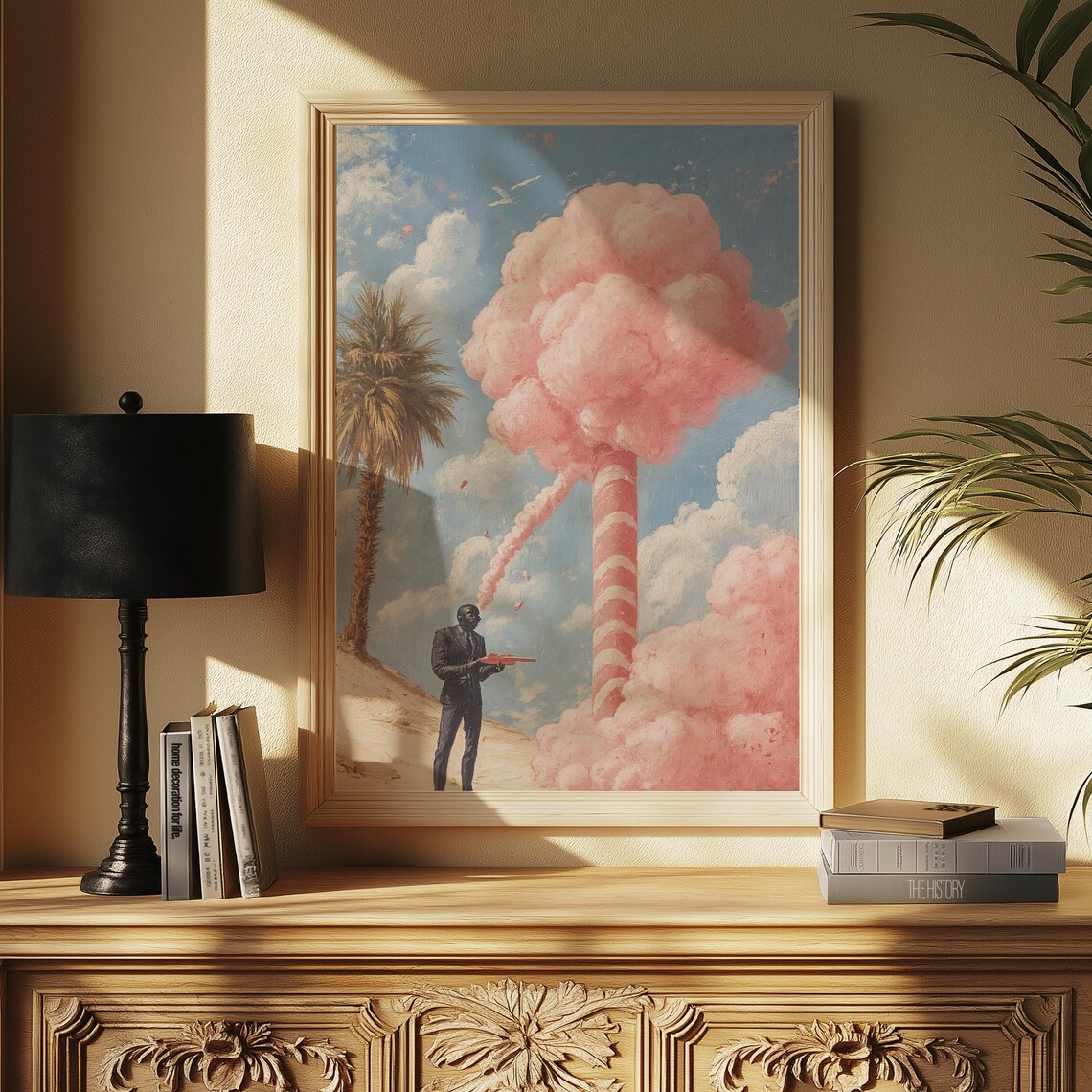 Surreal Candy Cloud Whimsical Desert Scene