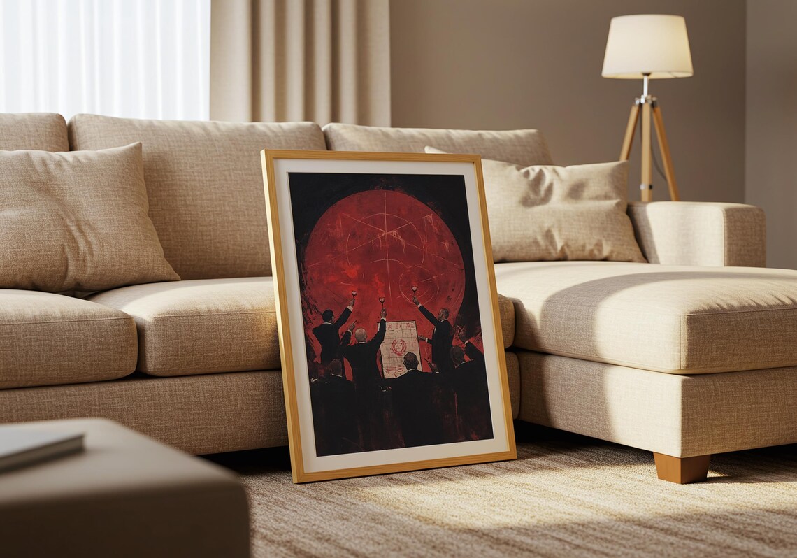 Red Moon Secret Society Toast Dark Surreal Mystery Wall Poster - Image 5