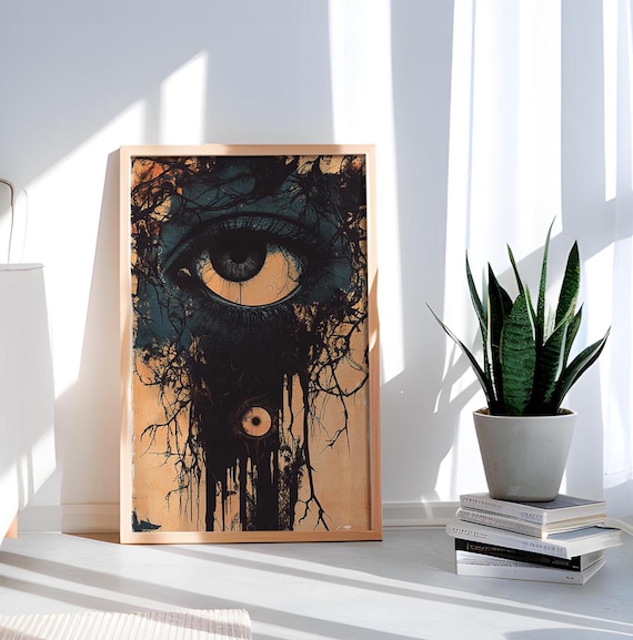 Mystic Eye Art Print Dark Surreal Occult Wall Gothic Esoteric Home Decor
