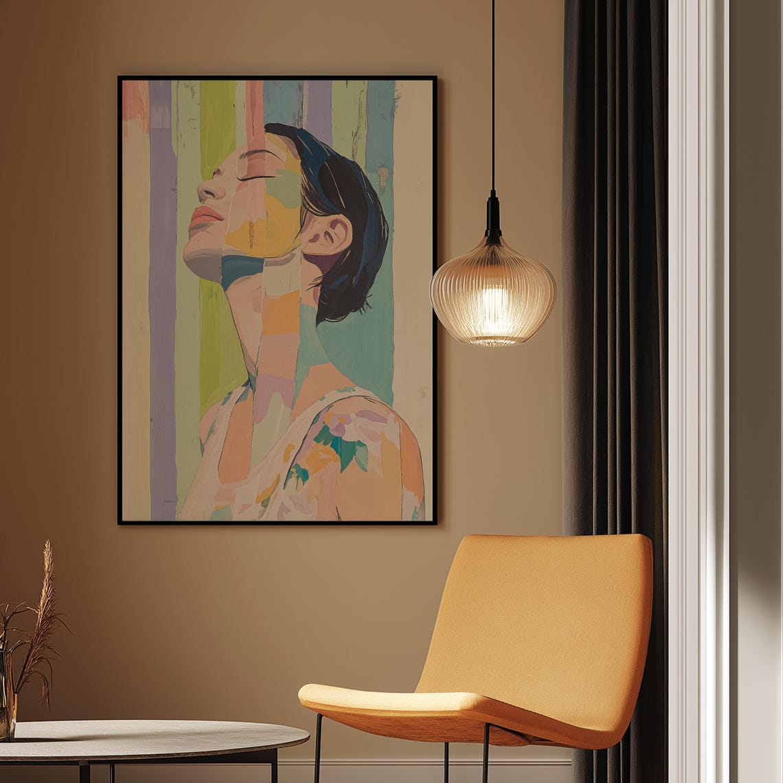 Vibrant Portrait Art Print Colorful Expressionist Poster Abstract Feminine Wall - Image 4