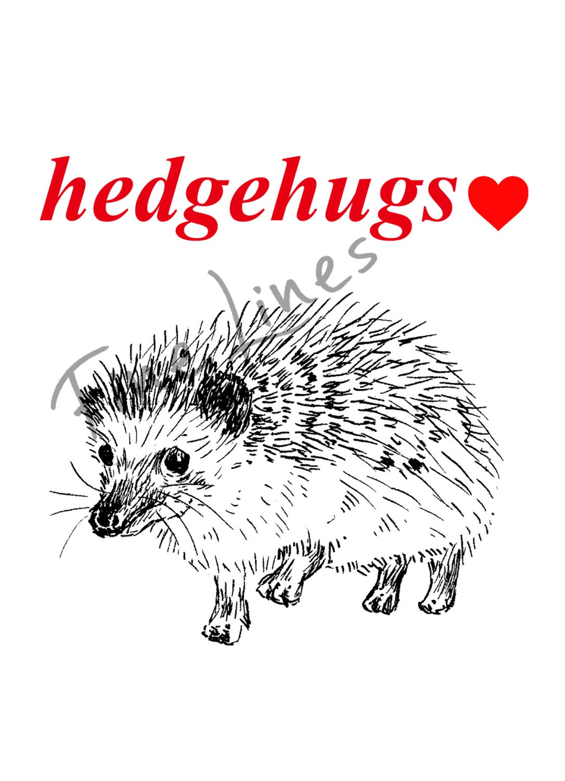 Quote Prints Hedgehog Valentines Gift Hedgehugs Wall Art Hipster Wall Decor Art Quote Poster Black And Red Love - Image 3