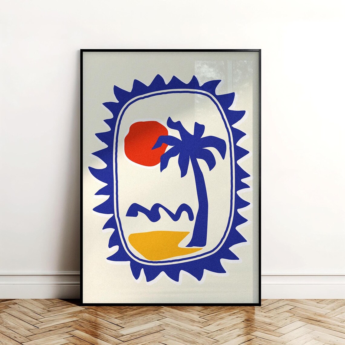 Abstract Tropical Palm Tree Wall Art Vibrant Beach Sunset Poster 1 Pdf