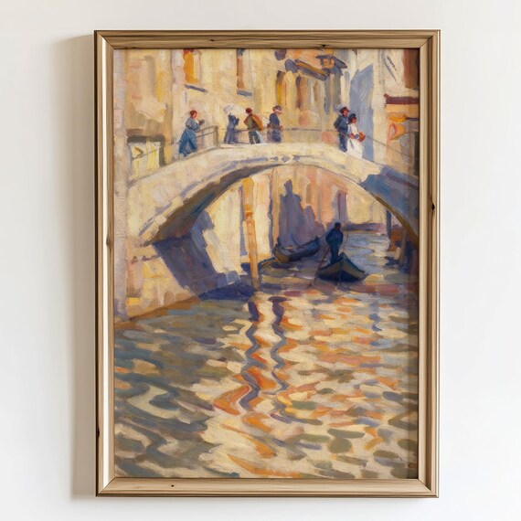 The Footbridge Venice Helen Mcnicoll Print Venetian Canal Wall Art Italy Travel Poster Coastal Decor Canadian Impressionism