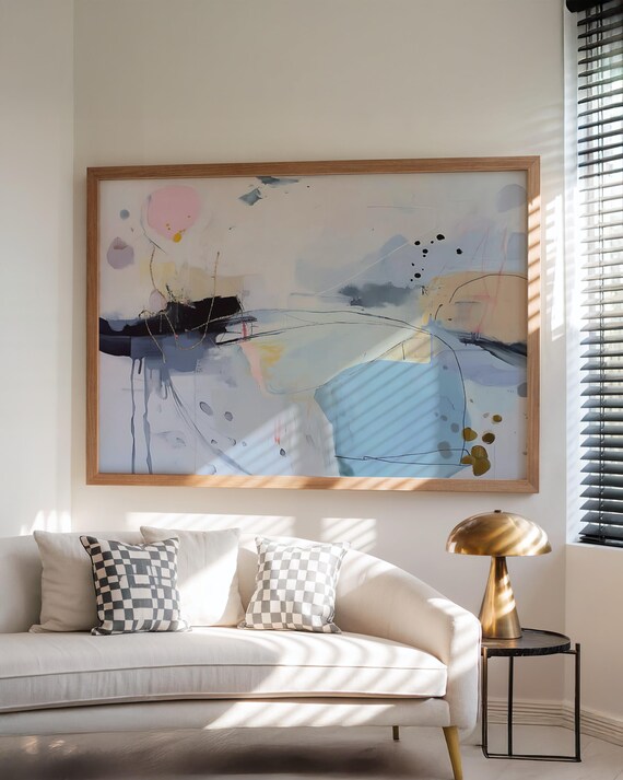 Colorful Abstract Art Print Large Neutral Wall Decor For Home