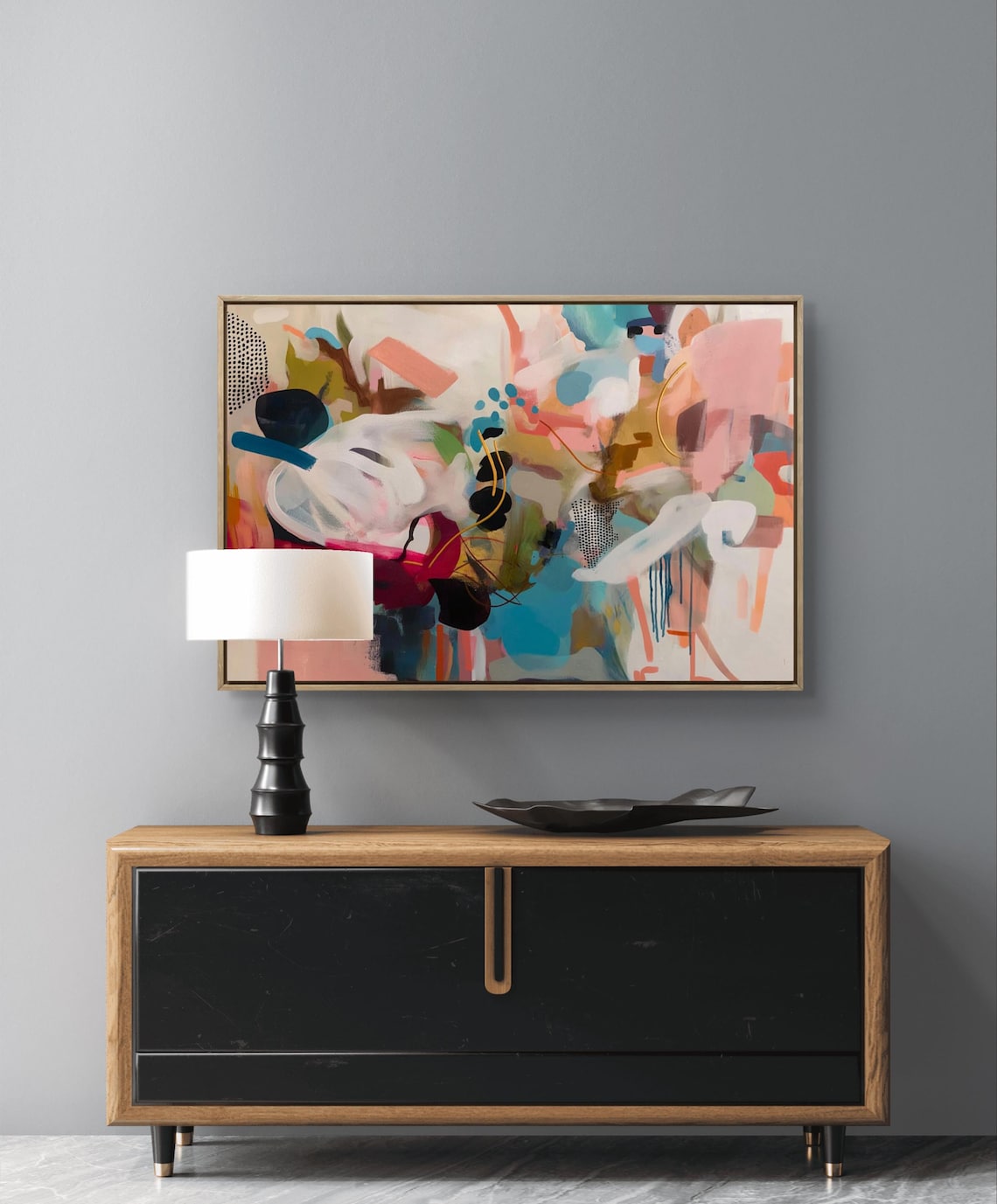 Colorful Abstract Poster, Neutral Wall Decor
