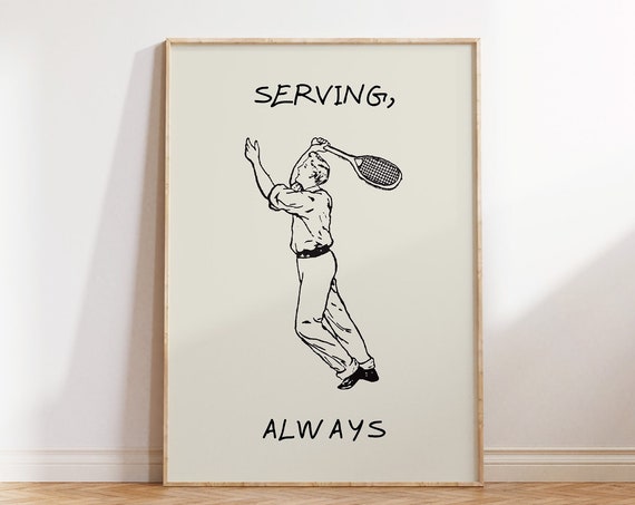 Vintage Tennis Print Positive Quote Art Inspirational Home Decor Trendy Bedroom Wall Art Good Vibes Art Print 1 Print