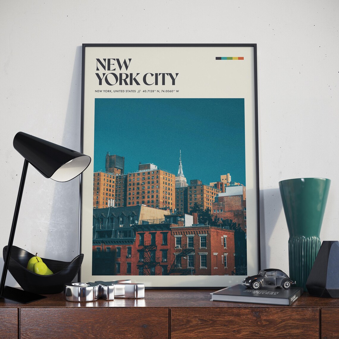 New York City Retro Travel Poster