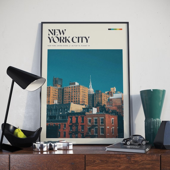 New York City Retro Travel Poster
