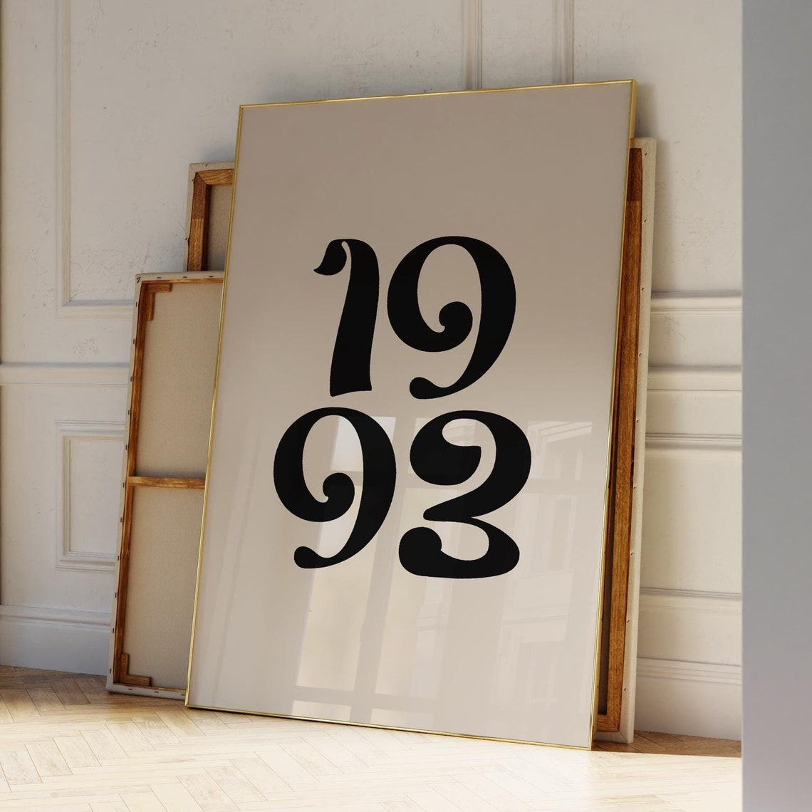 1993 Birth Year Poster Minimalist Black Retro Number Typography Art