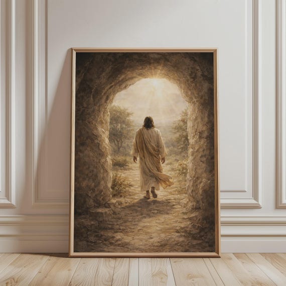 Christian Wall Art Jesus Resurrection Print Easter Religious Poster For Catholic Home Decor