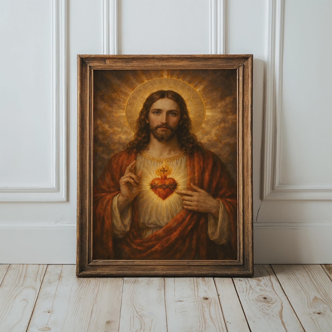 Jesus With Sacred Heart Religious Poster