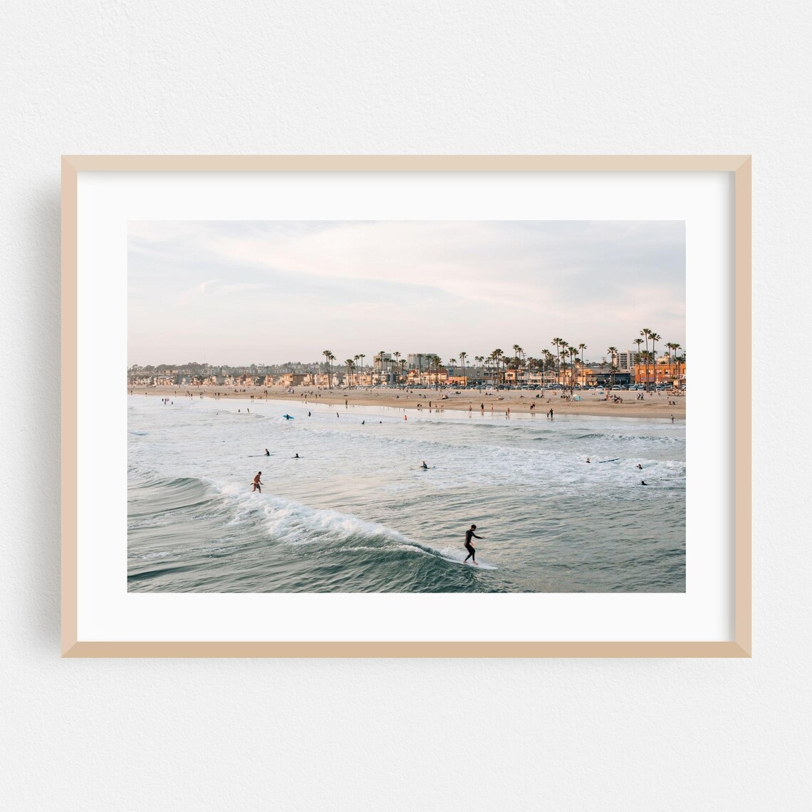 Newport Beach Coastal Surf Travel Poster