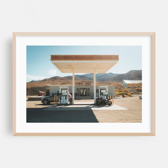 Panamint Springs Print Wall Art Gas Station Framed Desert Home Decor Vintage Poster Rural Fine Route 66 Last