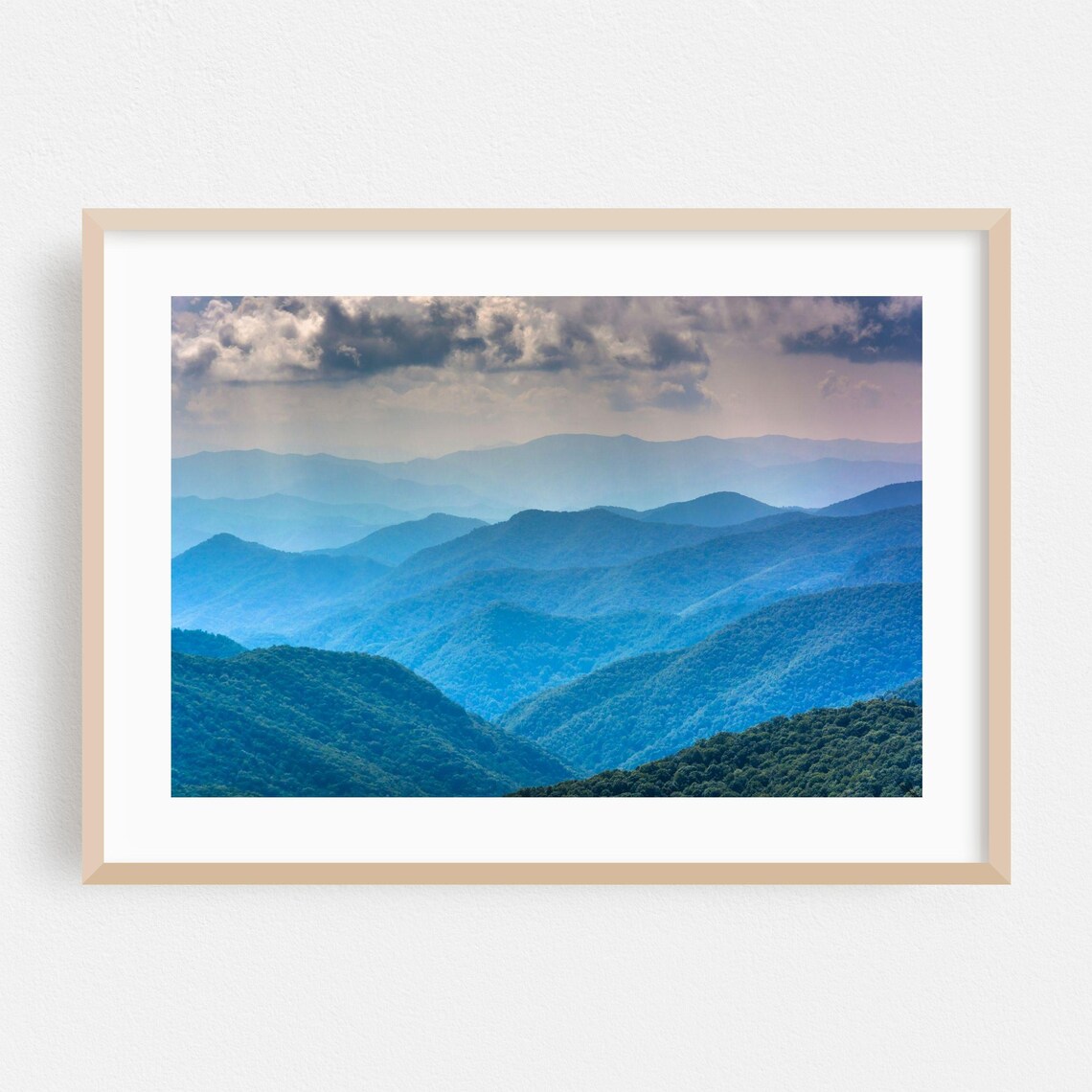 North Carolina Blue Ridge Layered Mountain Valleys Nature Photography Poster