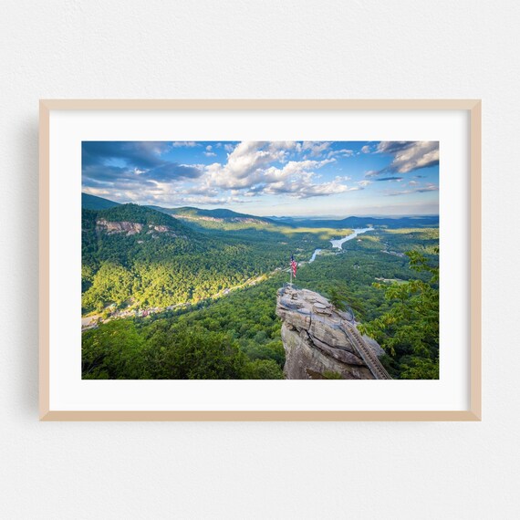 Chimney Rock North Carolina Mountain Overlook Photography Travel Poster