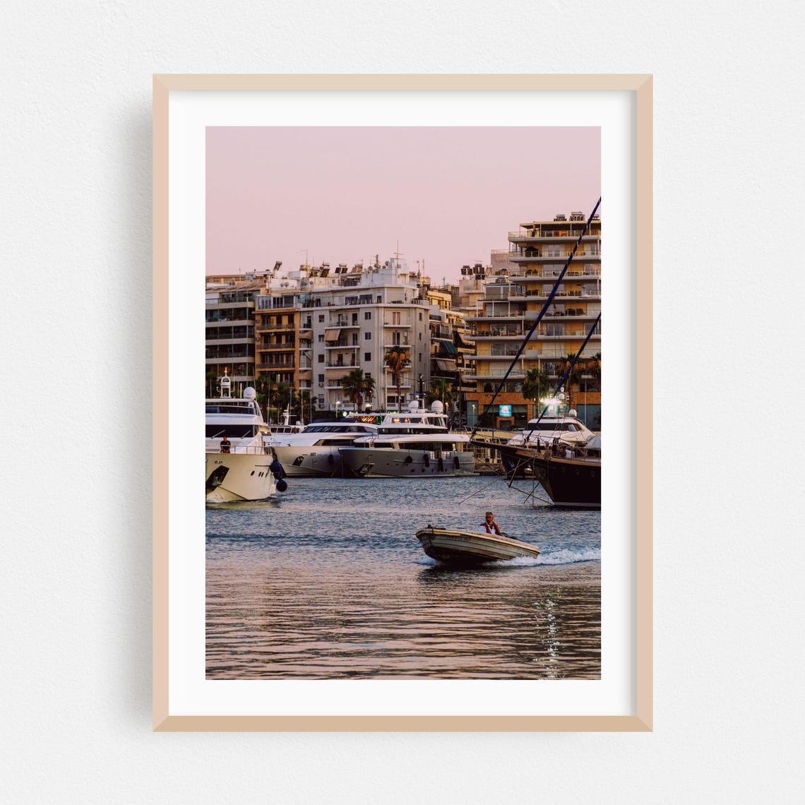 Piraeus Greece Harbor Evening At Dusk Yachts Photography Wall Art