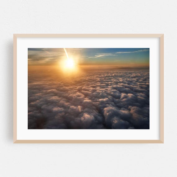 Sunset Print Nature Wall Art Scenic Framed Skyline Home Decor Moody Poster Photography Fine Sunrise Leaving Lax