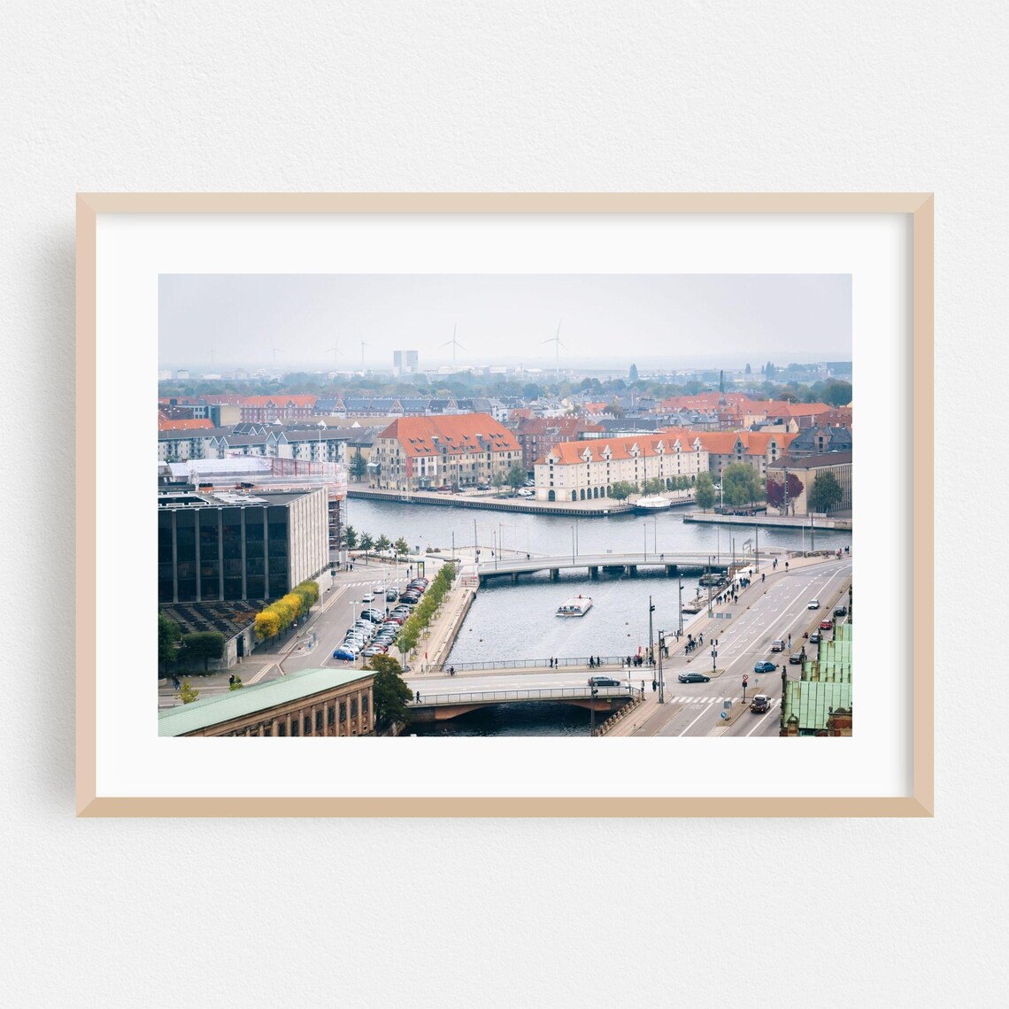 Copenhagen Harbor Aerial Cityscape Denmark Travel Scenic Poster