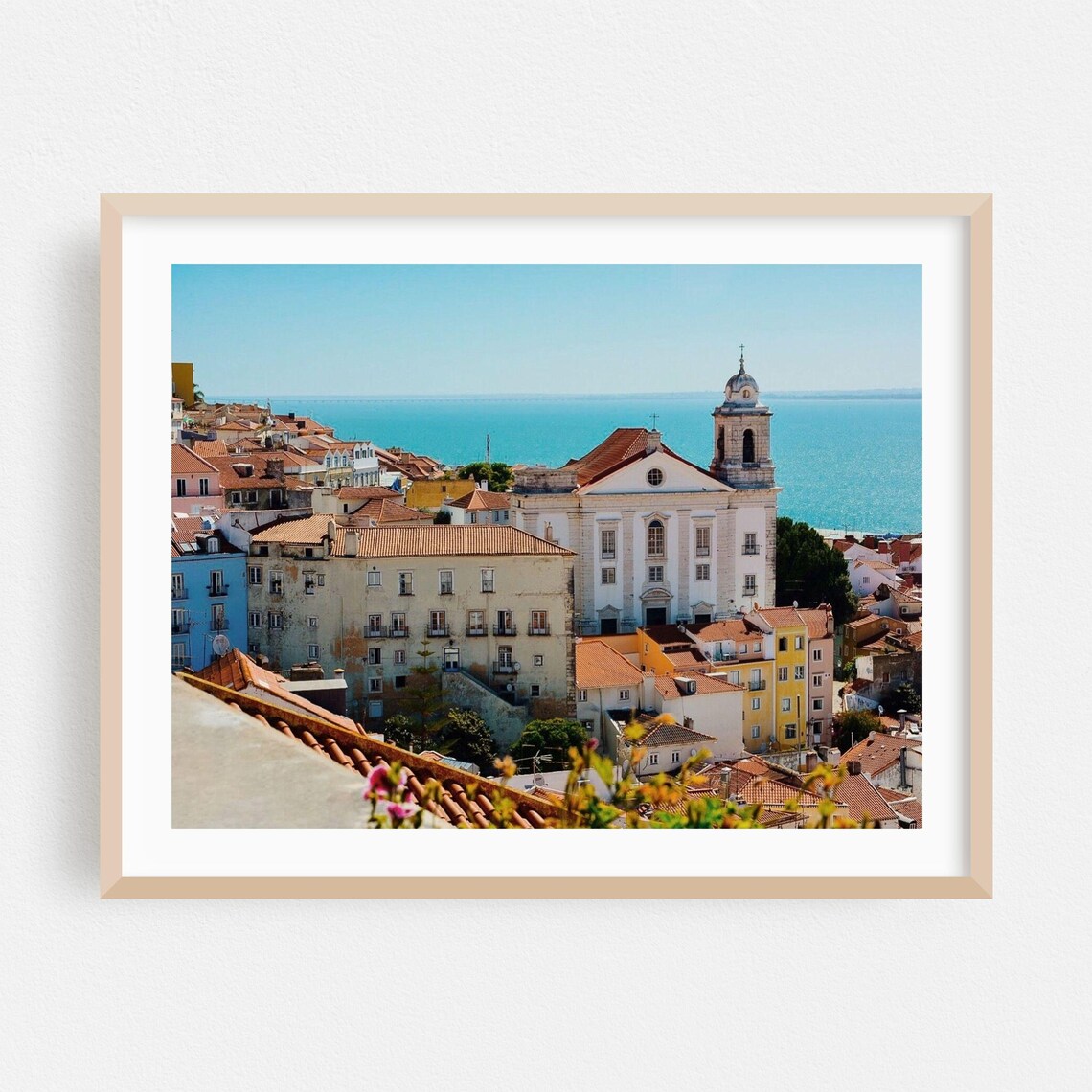 Lisbon Portugal Alfama Old Town Coast Church Waterfront Travel Poster
