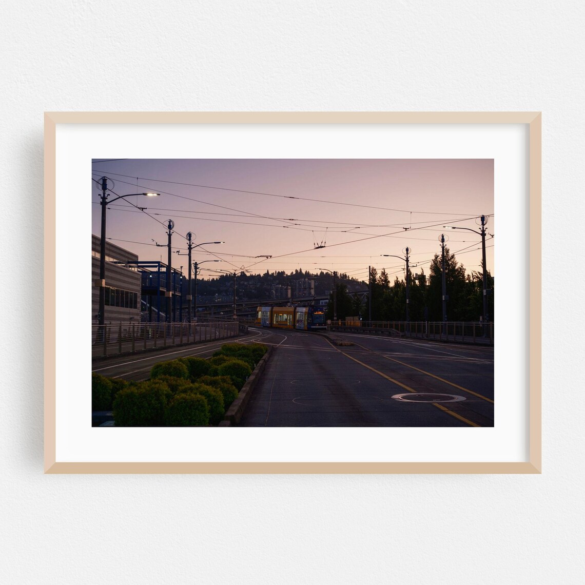 Portland Streetcar Station At Sunset Urban Transit City Poster