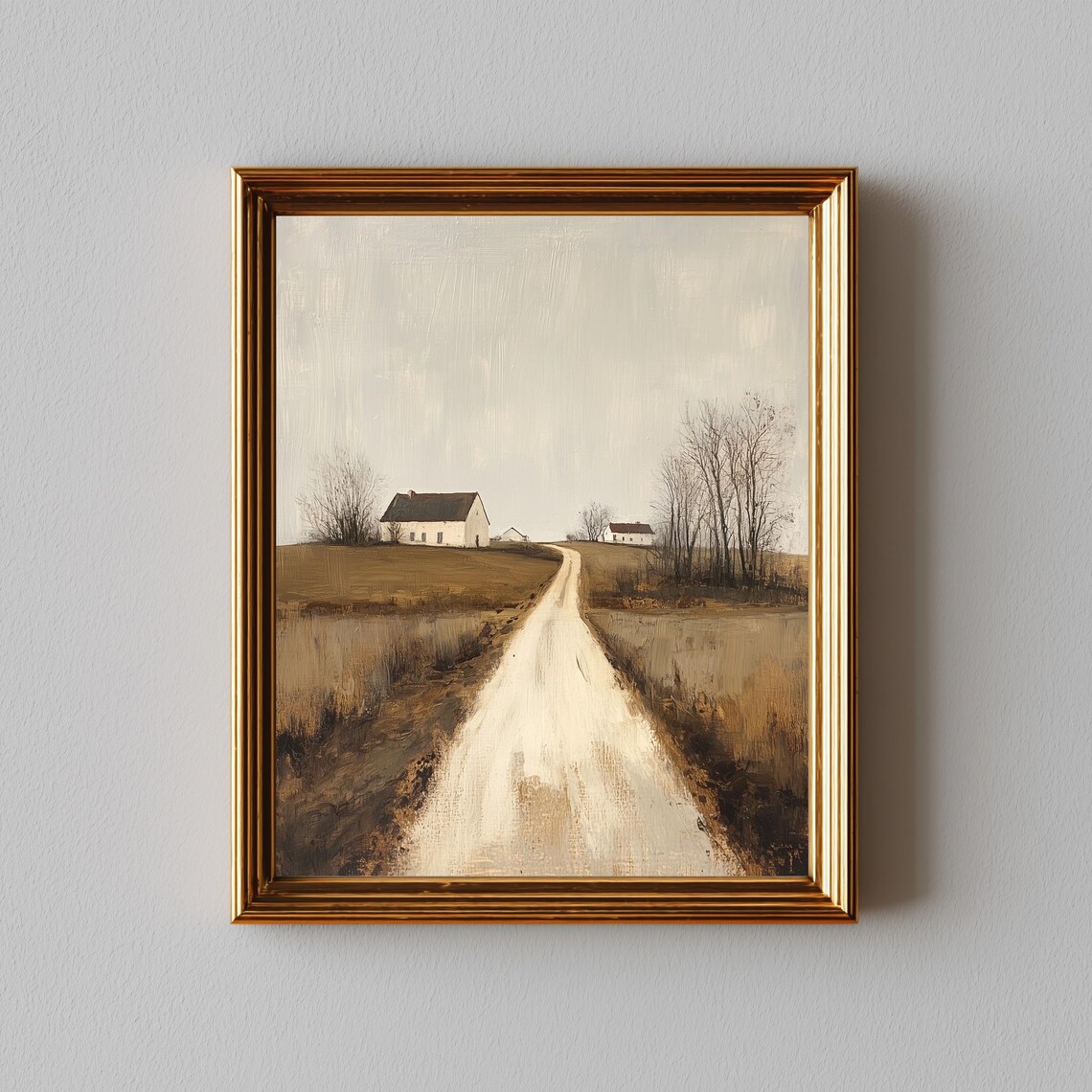 Rustic Country Road - Minimalist Landscape Art Print