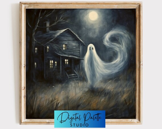 Haunted Cabin With Ghost, Halloween Decor