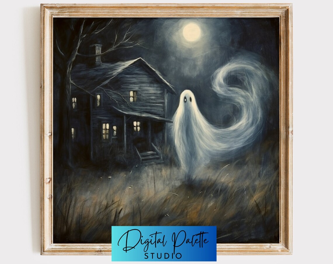 Haunted Cabin With Ghost, Halloween Decor