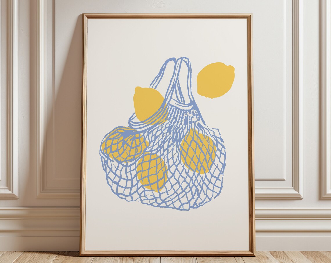 Lemons In Bag Kitchen Ingredient Art Print
