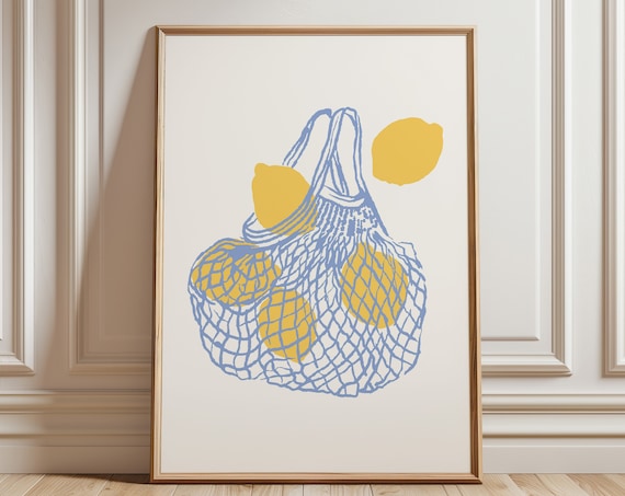 Lemons In Bag Kitchen Ingredient Art Print