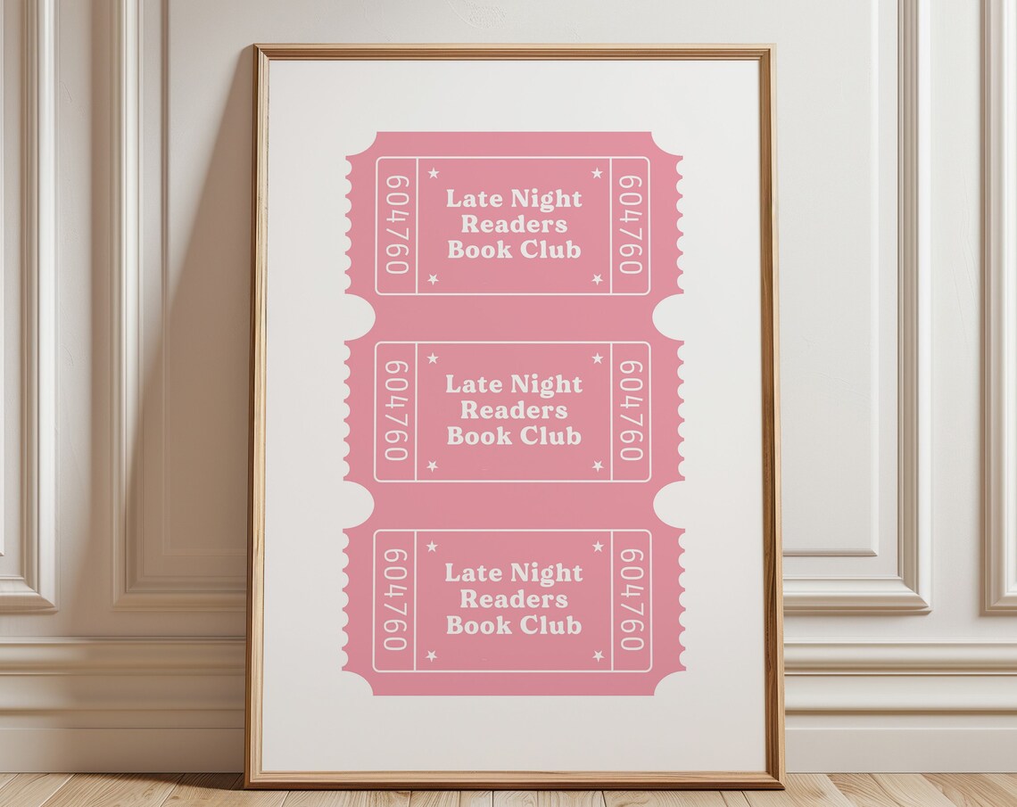 Late Night Readers Club Bookish Pink Art Print