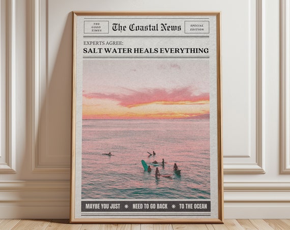 Salt Water Heals Everything Surf Girl Poster