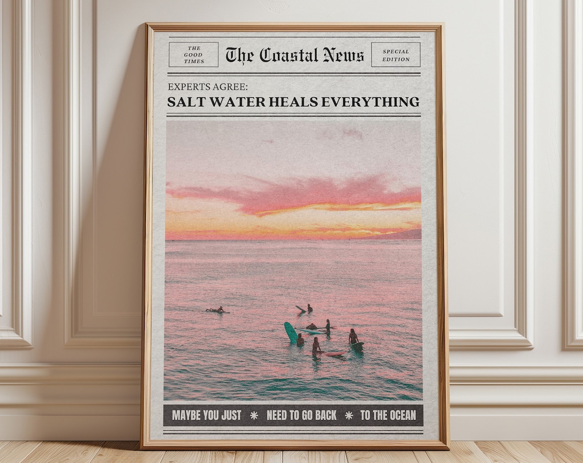 Salt Water Heals Everything Surf Girl Poster