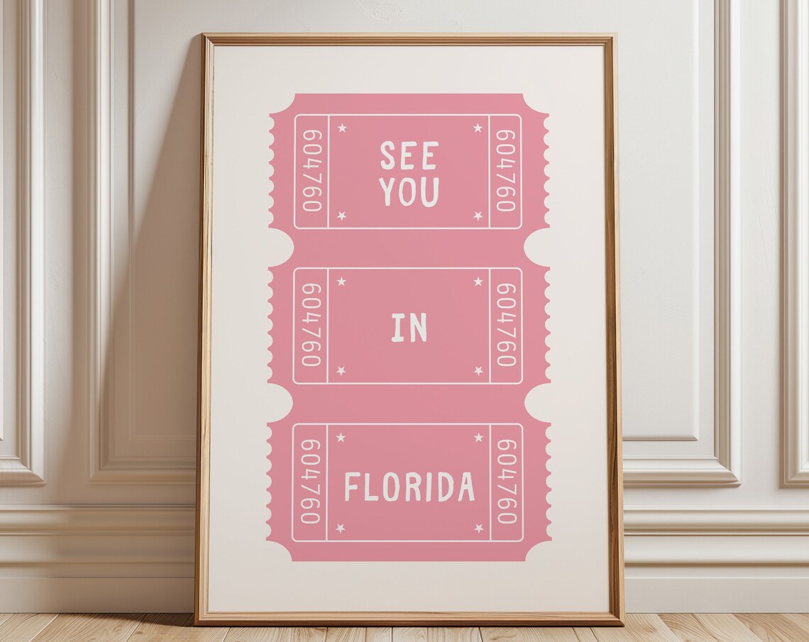 See You in Florida Retro Travel Poster Print