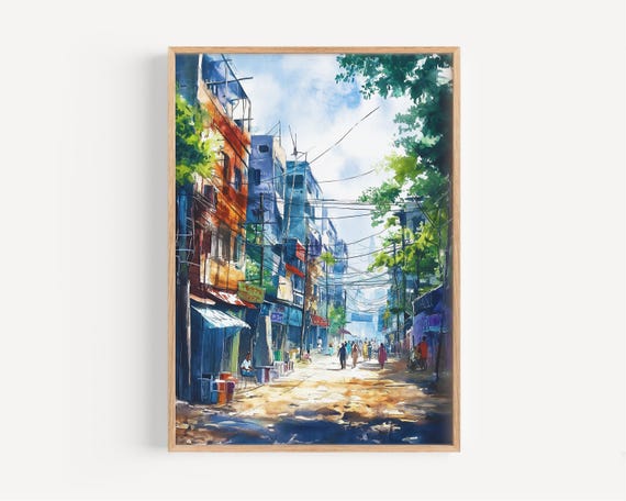 Dhaka Watercolor Print Wall Art Poster Bangladesh Travel Decor Illustration Home Artwork
